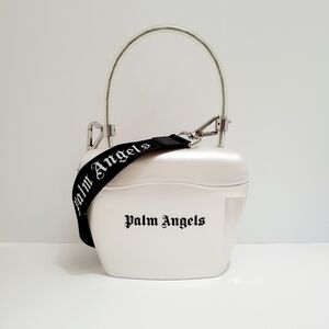 NWT Palm Angels Crossbody Padlock White Bag Black Logo Strap